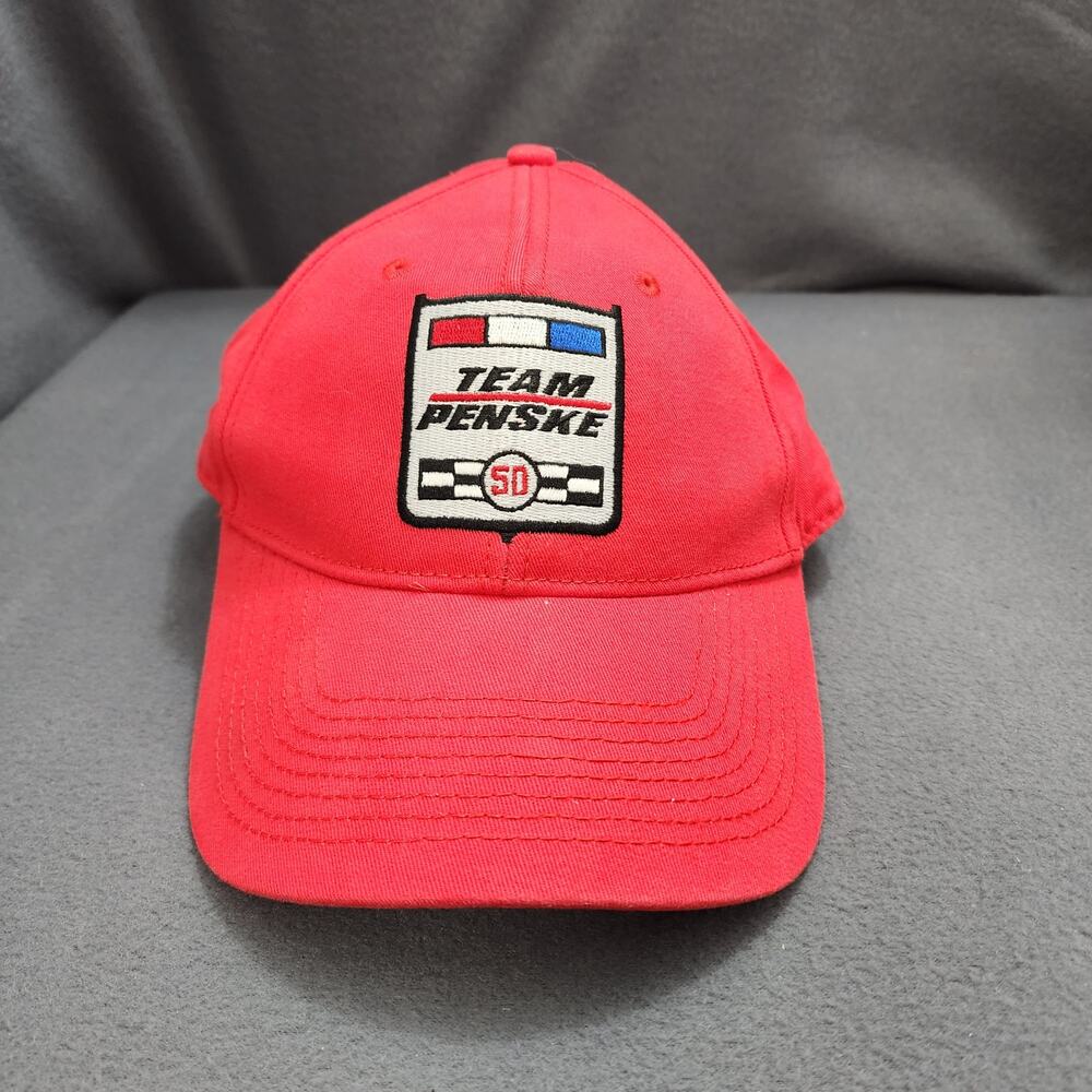 Team Penske Hat Red Strapback Cap NASCAR Racing Adjustable Embroidered Logo